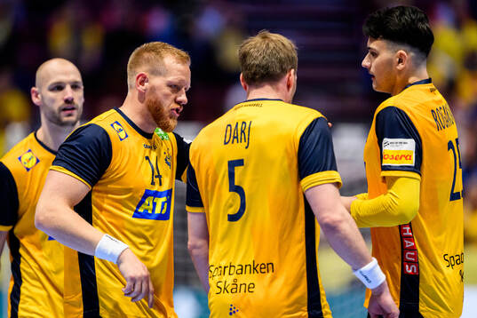 Jim Gottfridsson, Max Darj and Nikola Roganovic of Sweden