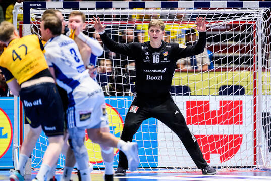Goalkeeper Viktor Hallgrimsson of Iceland