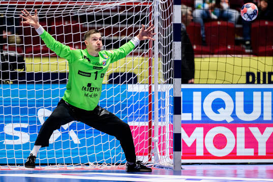 Goalkeeper Dominik Kuzmanovic of Croatia