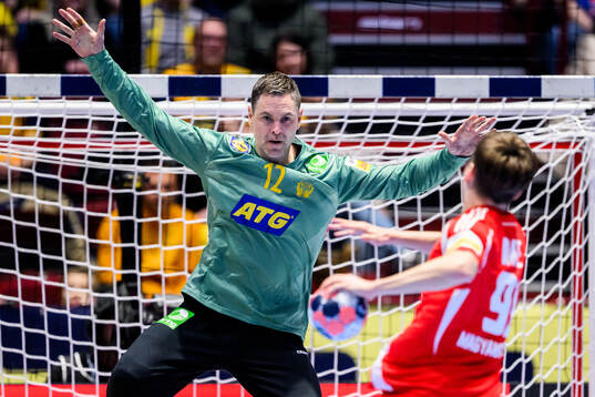 Goalkeeper Andreas Palicka of Sweden