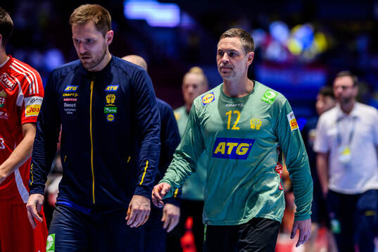 Goalkeeper Andreas Palicka of Sweden looks dejected