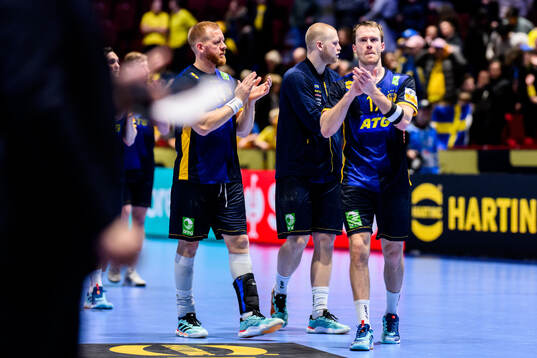 Jim Gottfridsson and Felix Claar of Sweden looks dejected