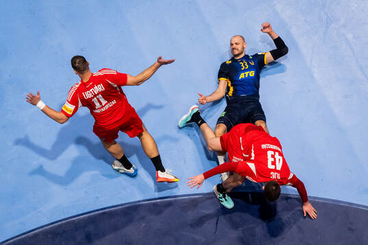 Lukas Sandell of Sweden and Patrik Ligetvari and Zoran Ilic