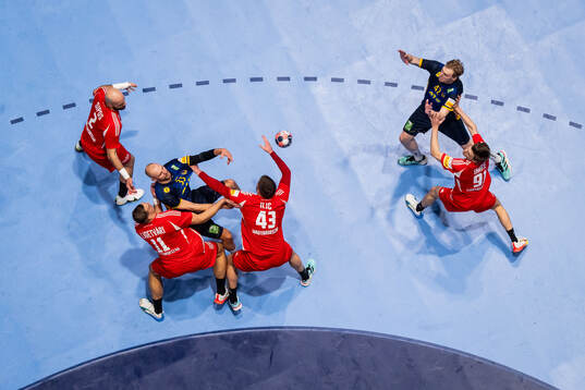Lukas Sandell and Eric Johansson of Sweden against Adrian