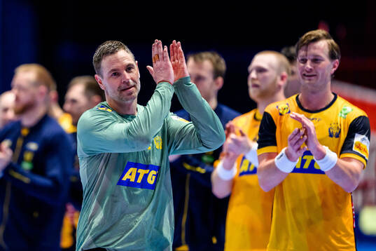 Goalkeeper Andreas Palicka of Sweden