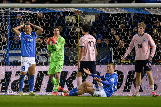 Goalkeeper Melker Ellborg, Colin Rösler and Malte Frejd