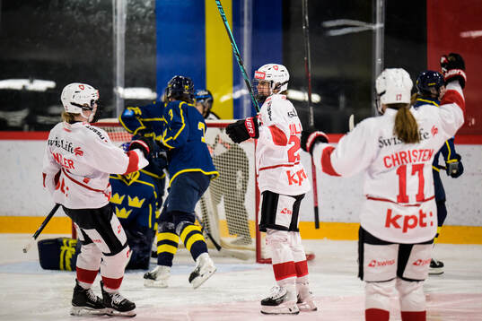 Alina Müller of Switzerland celebrates