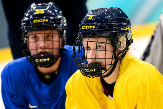 Hilda Svensson of Sweden at a ice hockey practice session