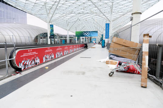 Boxes and packaging are seen at Fiera Milano