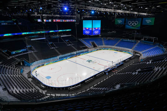 Interior of the Milano Santagiulia Ice Hockey Arena