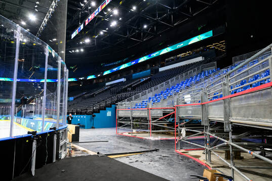 Parts of the stands are built