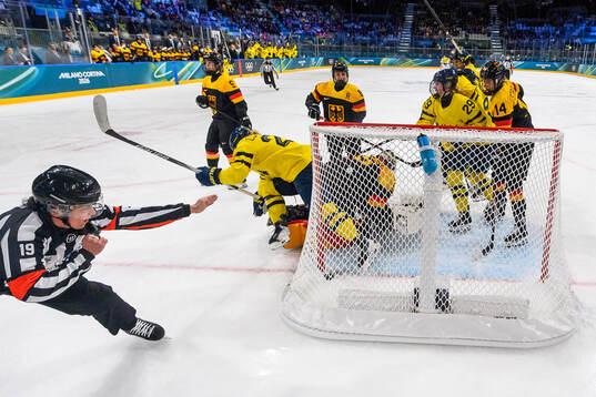 Lina Ljungblom of Sweden scores the 1-1 goal in the women's