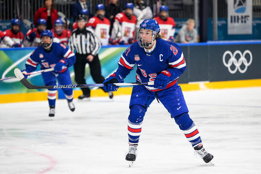 Hilary Knight of USA in the women's ice hockey game between