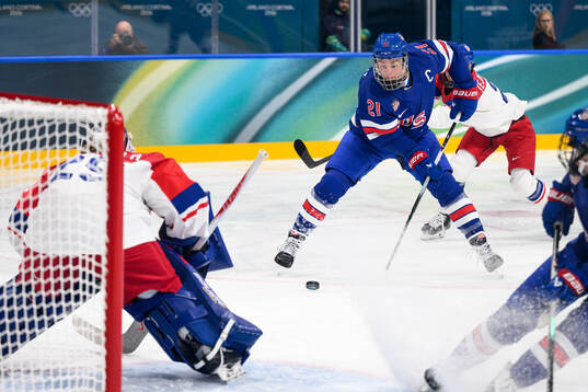 Hilary Knight of USA in the women's ice hockey game between