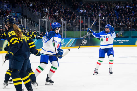 Franziska Stocker of Italy celebrates the 3-1 goal in the