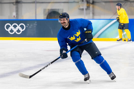 Filip Forsberg of Sweden at an ice hockey practice session