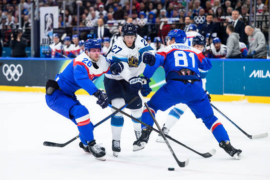 Martin Gernat and Erik Cernak of Slovakia against Eetu
