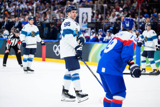 Mikko Rantanen of Finland in the men's ice hockey game