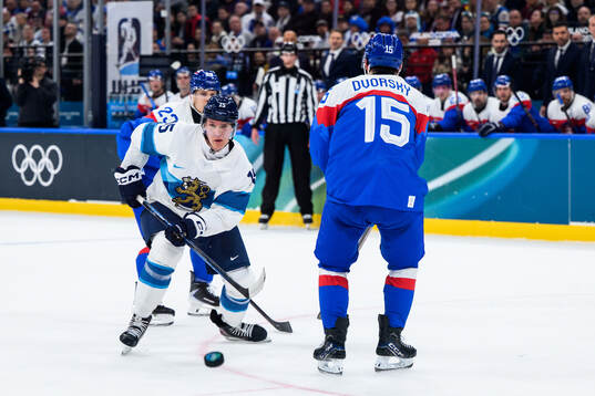 Anton Lundell of Finland in the men's ice hockey game