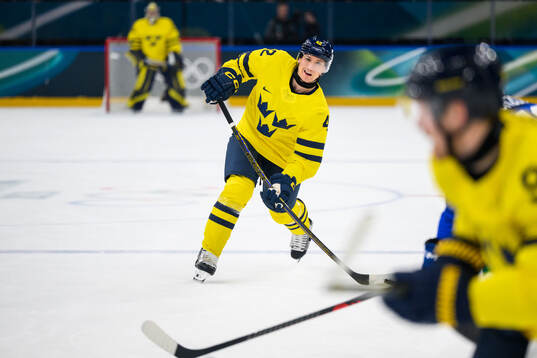 Gustav Forsling of Sweden in the men's ice hockey game