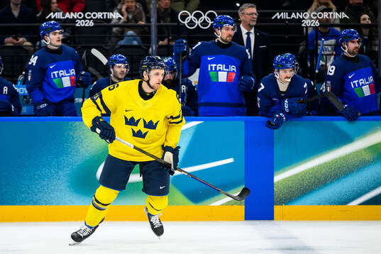 Philip Broberg of Sweden in the men's ice hockey game
