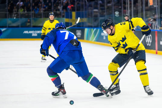 Lucas Raymond of Sweden in the men's ice hockey game