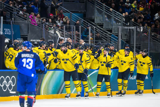 Victor Hedman of Sweden celebrates