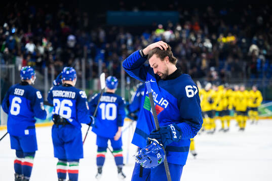 Mikael Frycklund of Italy looks dejected