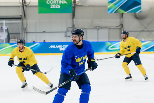 Filip Forsberg of Sweden at an ice hockey practice session
