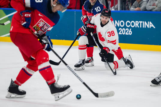 Brandon Hagel of Canada in the men's ice hockey game