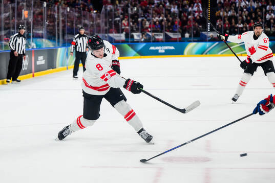 Cale Makar of Canada in the men's ice hockey game between