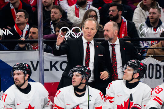 Head coach Jon Cooper of Canada in the men's ice hockey