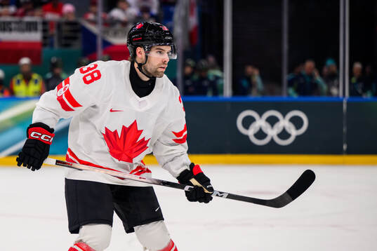 Brandon Hagel of Canada in the men's ice hockey game