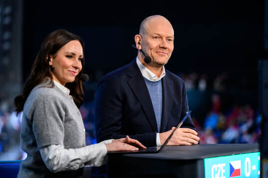 Camilla Nordlund and Mats Sundin of Swedish broadcaster HBO
