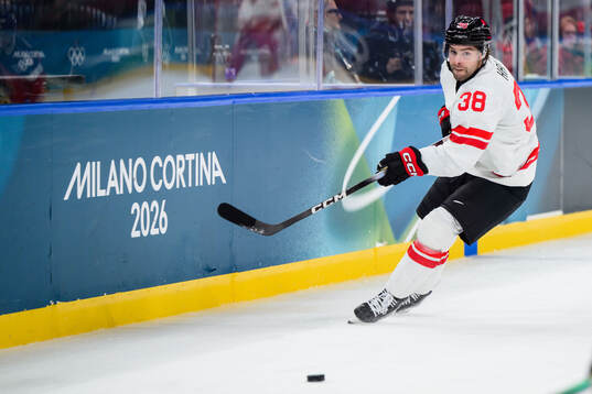 Brandon Hagel of Canada in the men's ice hockey game