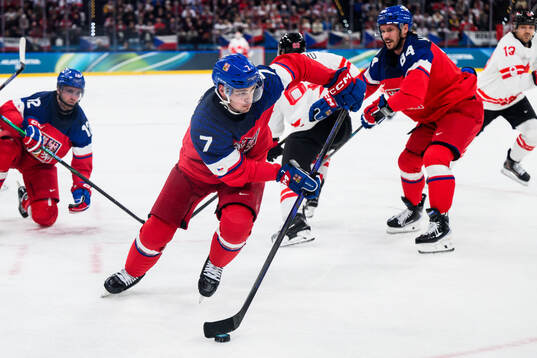 David Spacek of Czech Replublic in the men's ice hockey
