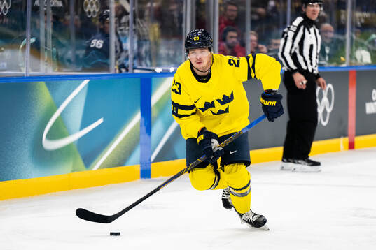 Lucas Raymond of Sweden in the men's ice hockey game
