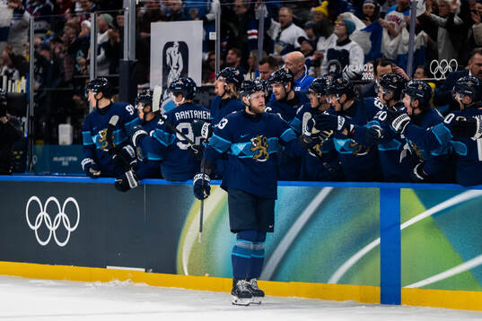 Nikolas Matinpalo of Finland celebrates
