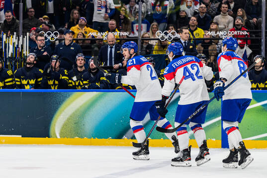 Adam Ruzicka of Slovakia celebrates 1-2 that was later
