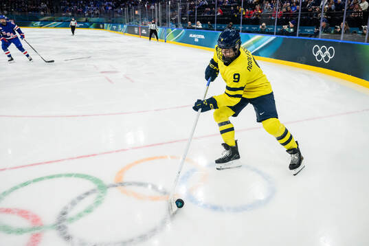 Jessica Adolfsson of Sweden in the women's ice hockey