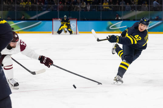 Gustav Forsling of Sweden in the men's ice hockey