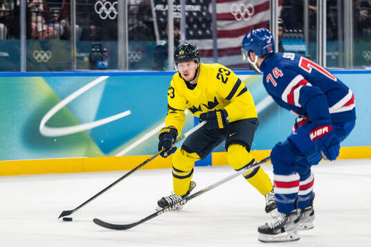 Lucas Raymond of Sweden in the men's ice hockey