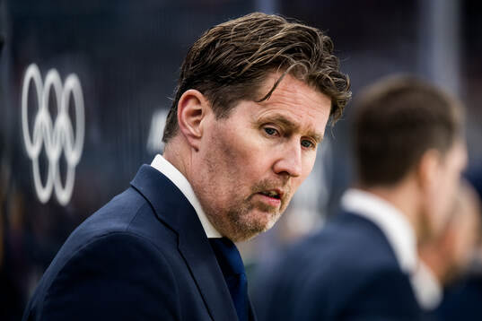 Assistant coach Stefan Klockare of Sweden in the men's ice