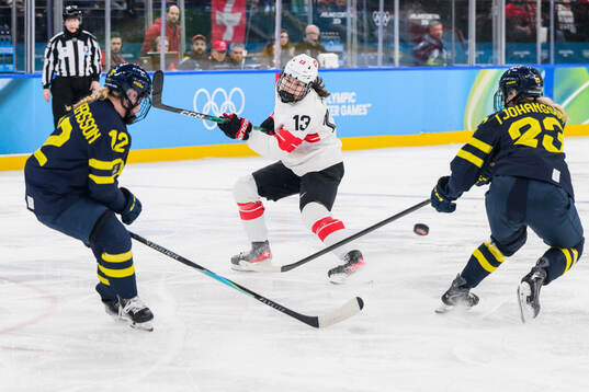 Ivana Wey of Switzerland in the women's ice hockey bronze