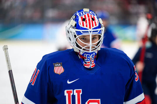 goaltender Aerin Frankel of USA in the women's ice hockey