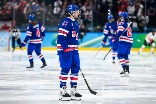 Hilary Knight of USA looks dejected