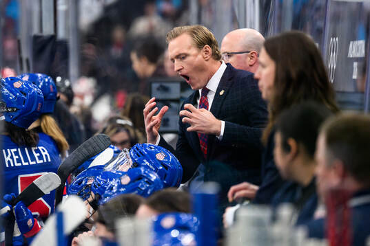 Head coach John Wroblewski of USA in the women's ice hockey
