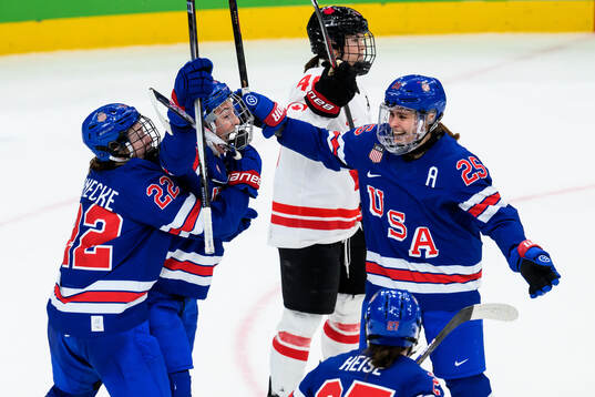 Hilary Knight of USA celebrates