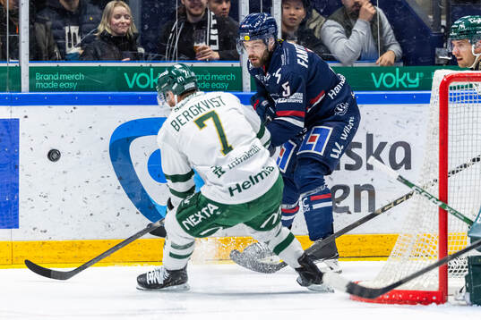 Färjestads Axel Bergkvist och Linköpings Oscar Fantenberg