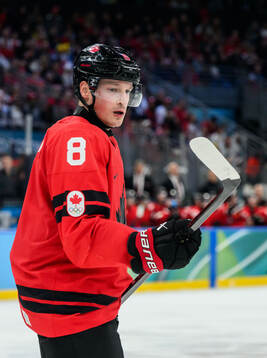 Cale Makar of Canada in the men's ice hockey semifinal